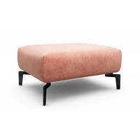 HOCKER in Textil Rosa  - Schwarz/Rosa, Design, Textil/Metall (90/70/46cm) - SENSOO