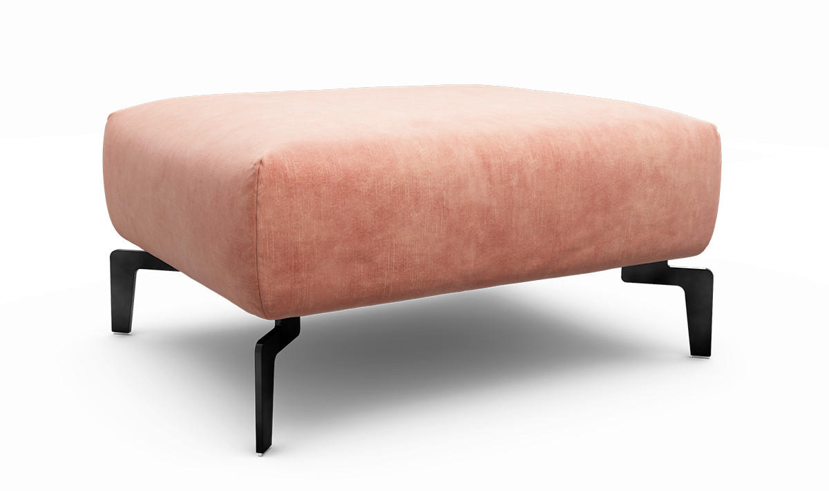 HOCKER in Textil Rosa  - Schwarz/Rosa, Design, Textil/Metall (90/70/46cm) - SENSOO