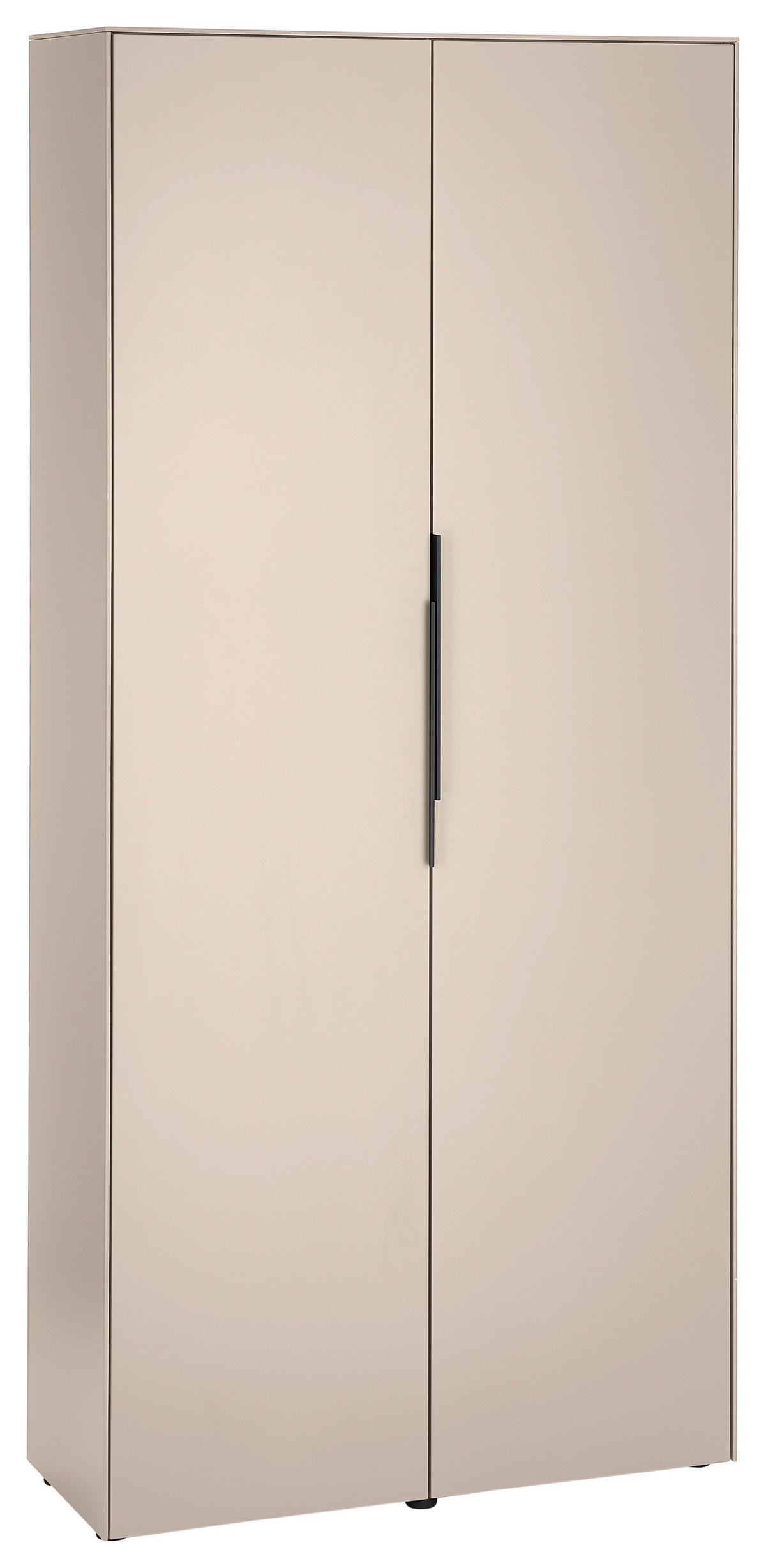 SCHUHSCHRANK  in 90/195/38 cm  - Kaschmir/Schwarz, Design, Holzwerkstoff/Kunststoff (90/195/38cm) - Voleo