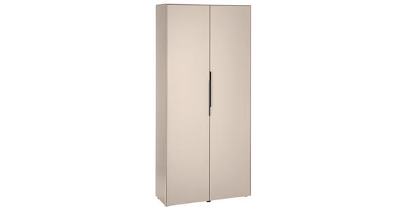 SCHUHSCHRANK  in 90/195/38 cm  - Kaschmir/Schwarz, Design, Holzwerkstoff/Kunststoff (90/195/38cm) - Voleo