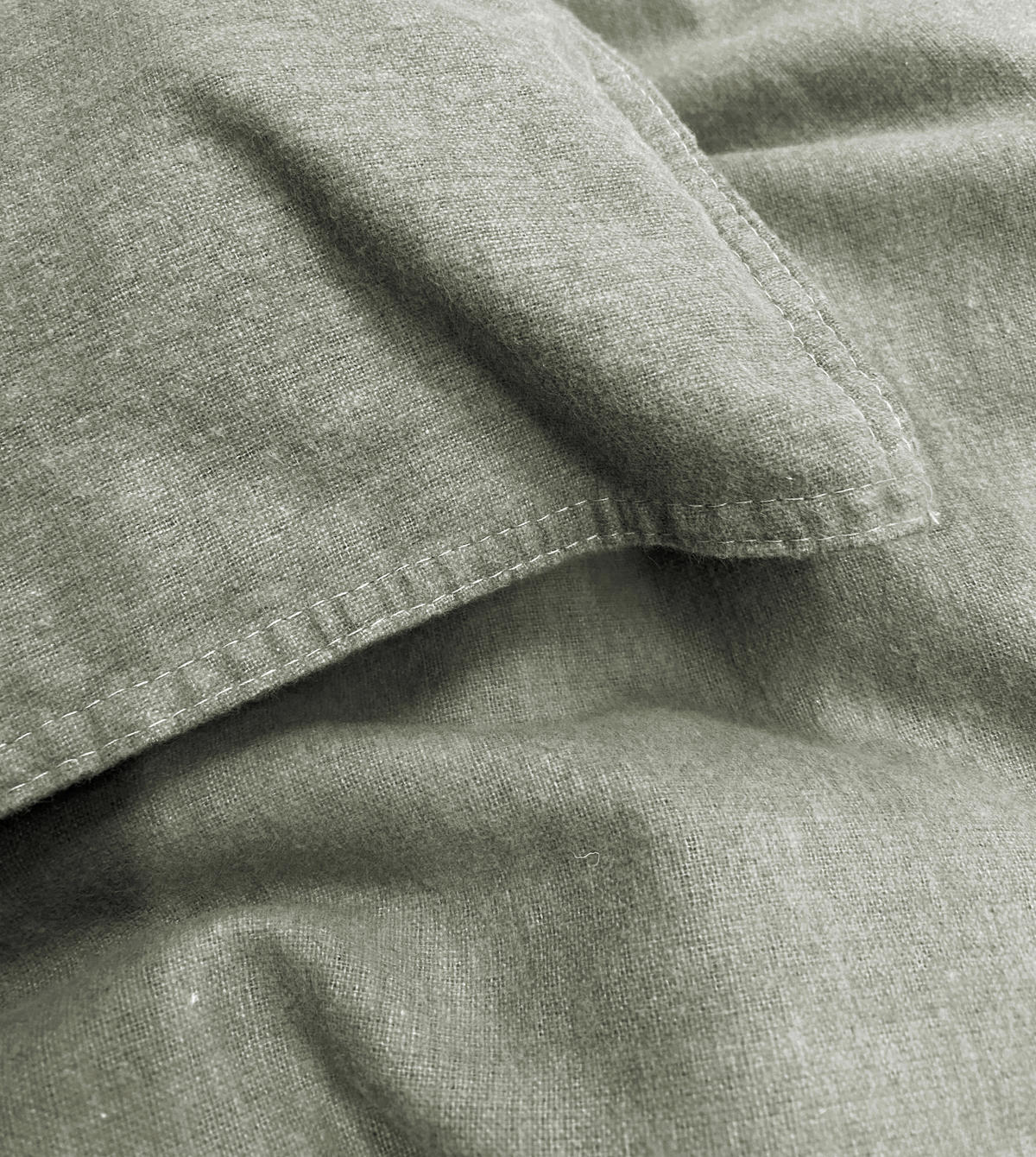 BETTWÄSCHE Flanell 155/220 cm  - Olivgrün, Basics, Textil (155/220cm)