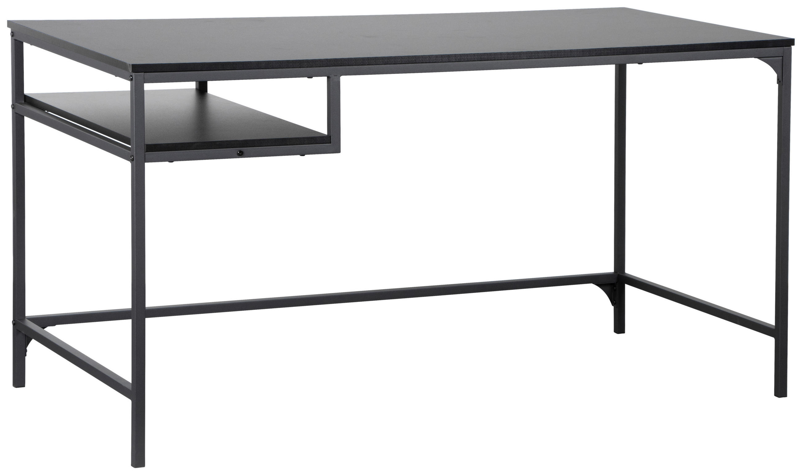 SCHREIBTISCH 140/70/75 cm  in Schwarz  - Schwarz, Design, Holzwerkstoff/Metall (140/70/75cm) - Carryhome