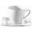 KAFFEETASSE MIT UNTERTASSE Swing    - Weiß, KONVENTIONELL, Keramik - Novel