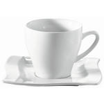 KAFFEETASSE MIT UNTERTASSE Swing    - Weiß, KONVENTIONELL, Keramik - Novel