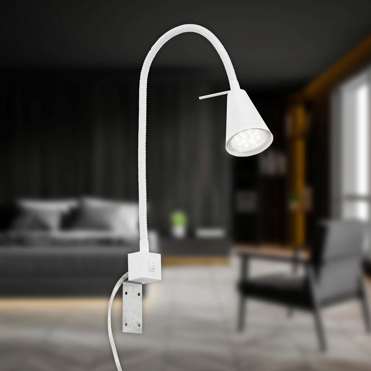 LED-WANDLEUCHTE 5,8/40,3 cm  - Weiß, Basics, Metall (5,8/40,3cm) - Briloner