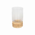 WINDLICHT Klar, Naturfarben 14/24 cm  - Klar/Naturfarben, Basics, Glas/Naturmaterialien (14/24cm) - Ambia Home