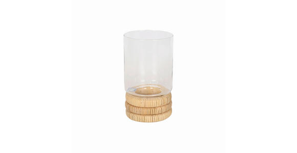 WINDLICHT Klar, Naturfarben 14/24 cm  - Klar/Naturfarben, Basics, Glas/Naturmaterialien (14/24cm) - Ambia Home