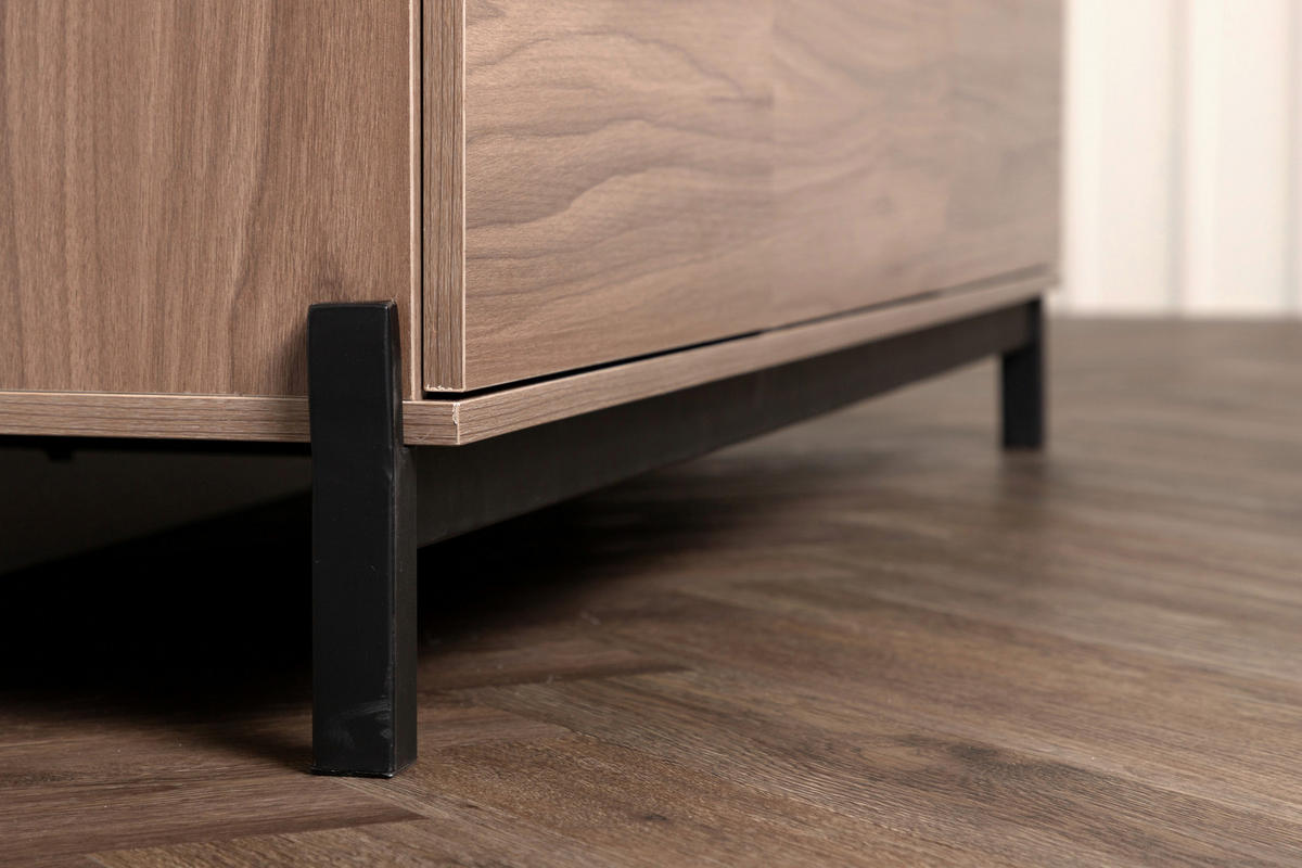 SIDEBOARD 135/56/40 cm  - Nussbaumfarben/Schwarz, Design, Holz/Holzwerkstoff (135/56/40cm) - Livetastic