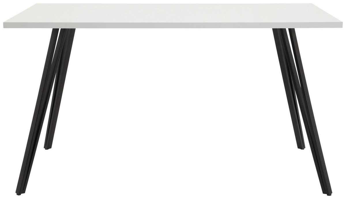 ESSTISCH in Holzwerkstoff 140/80/75 cm  - Weiß Hochglanz/Schwarz, KONVENTIONELL, Holzwerkstoff/Metall (140/80/75cm) - Carryhome