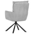 ARMLEHNSTUHL  Stoffauswahl, Sitzfläche 360° drehbar, automatische Rückholfunktion Cord  - Hellgrau/Schwarz, Design, Textil/Metall (60/95/62cm) - Novel