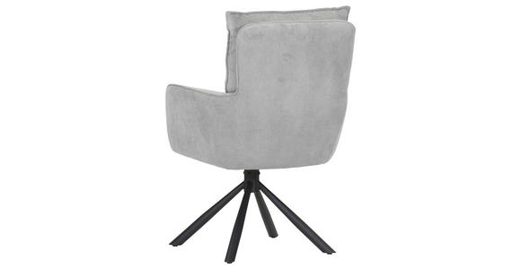 ARMLEHNSTUHL  Stoffauswahl, Sitzfläche 360° drehbar, automatische Rückholfunktion Cord  - Hellgrau/Schwarz, Design, Textil/Metall (60/95/62cm) - Novel