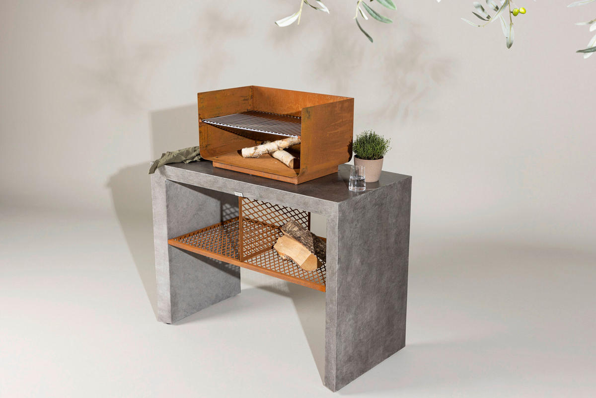 BARBECUE  Hellgrau  - Hellgrau, MODERN, Metall (120/90/60cm) - Gardenson