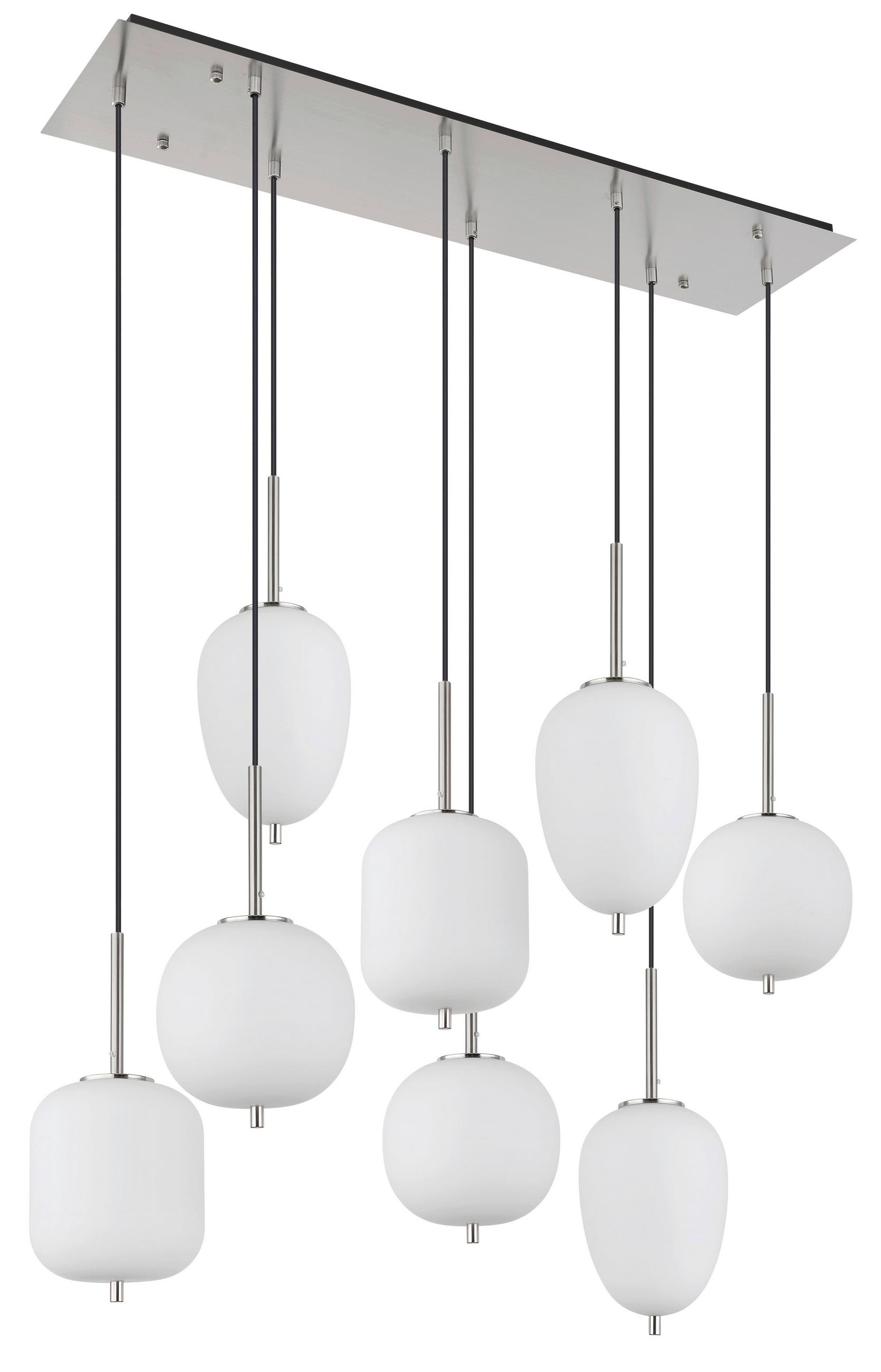 HÄNGELEUCHTE 102,5/34/120 cm   - Nickelfarben, Basics, Glas/Metall (102,5/34/120cm) - Globo