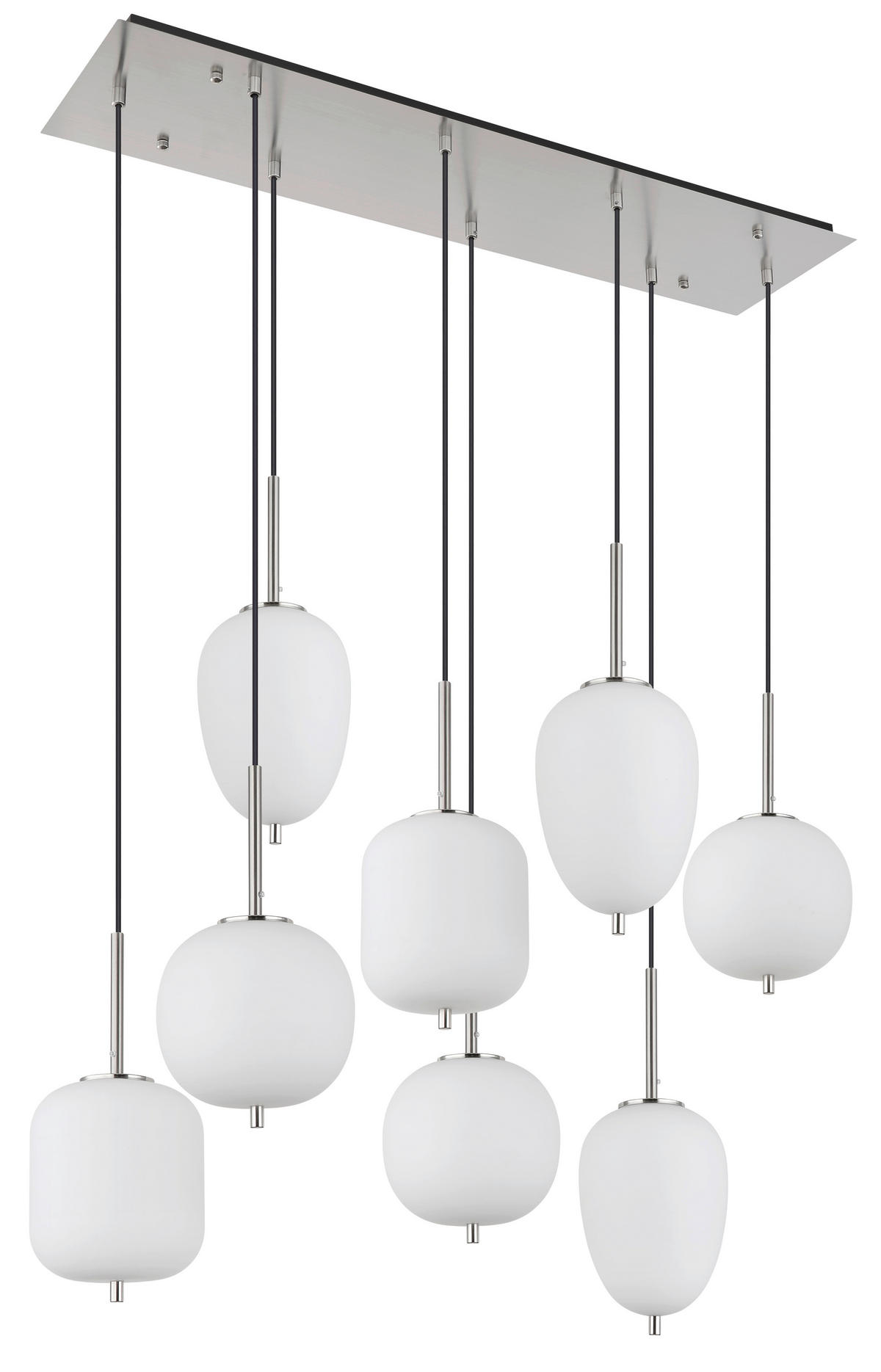 HÄNGELEUCHTE 102,5/34/120 cm    - Nickelfarben, Basics, Glas/Metall (102,5/34/120cm) - Globo