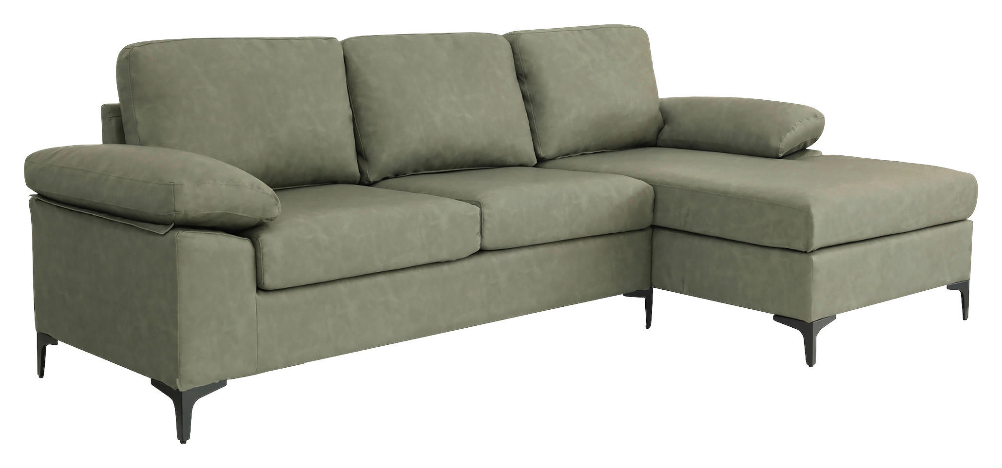 KUTNA GARNITURA tekstil  zelena   - zelena/crna, Konvencionalno, tekstil/metal (262/135cm) - MID.YOU