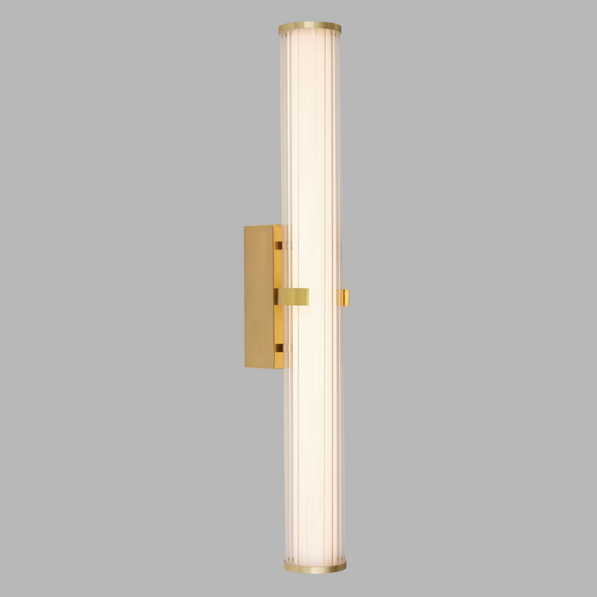 BADEZIMMER-WANDLEUCHTE CLAMP 90/63 cm   - Klar/Goldfarben, MODERN, Glas/Metall (90/63cm) - Searchlight