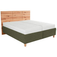 POLSTERBETT 180/200 cm  in Buchefarben, Olivgrün  - Weiss/Buchefarben, Design, Holz/Textil (180/200cm) - Valnatura