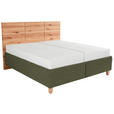 POLSTERBETT Matratze, Lattenrost, Bettkasten Buchefarben, Olivgrün 200/200 cm  - Buchefarben/Weiß, Design, Holz/Textil (200/200cm) - Valnatura
