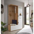 GARDEROBE  in 122/195/35 cm  - Weiß/Eiche Artisan, Design, Glas/Holzwerkstoff (122/195/35cm) - Xora