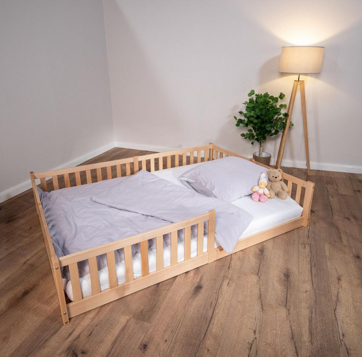 HAUSBETT  - Buchefarben, Basics, Holz (140/200/161cm) - tiSsi