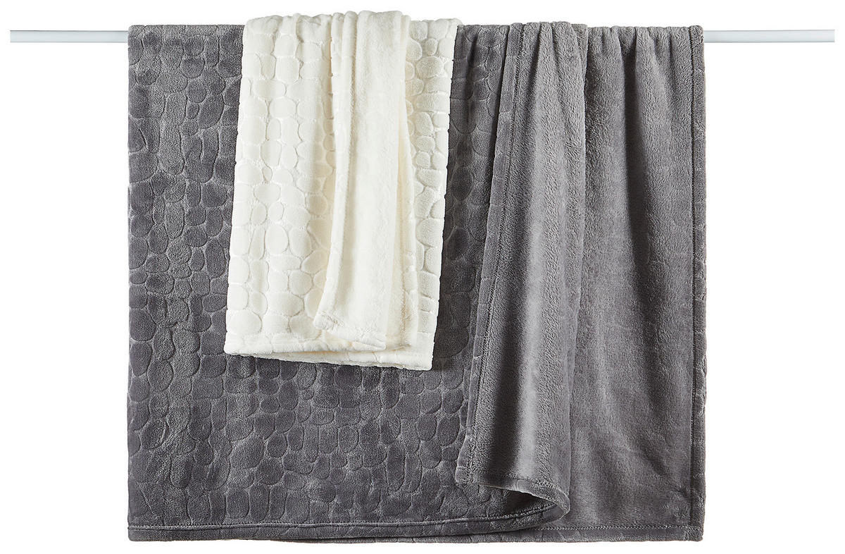 FLEECOVÁ DEKA, polyester, 220/240 cm - bílá, textil (220/240cm) - Novel
