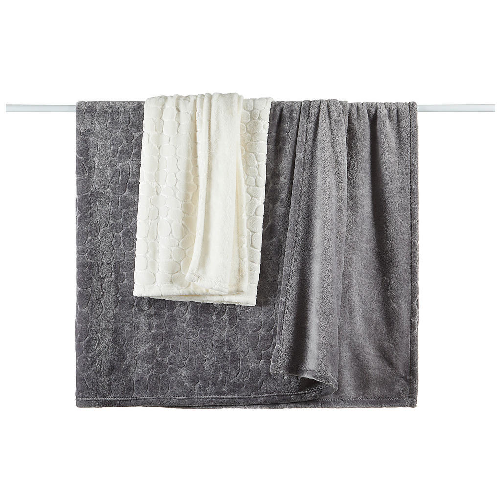 Thumbnail - Novel Fleecedecke, Anthrazit, Textil, Steine, 140x190 cm, pflegeleicht, atmungsaktiv, Wohntextilien, Decken, Fleecedecke...