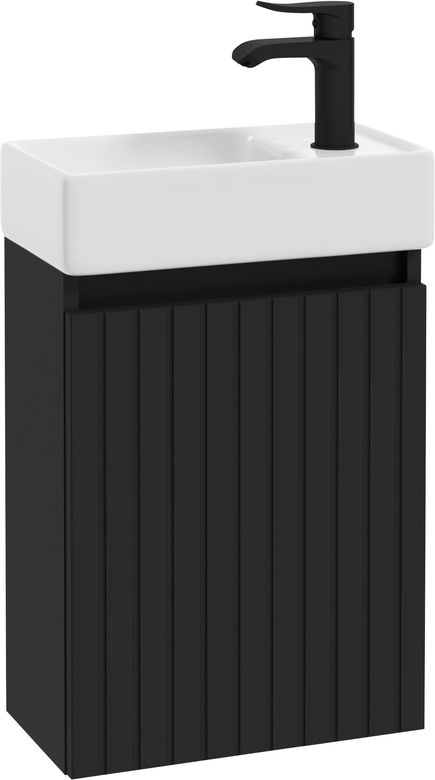 WASCHTISCHKOMBI 40 cm  - Schwarz/Weiß, Basics, Keramik/Holzwerkstoff (40cm)