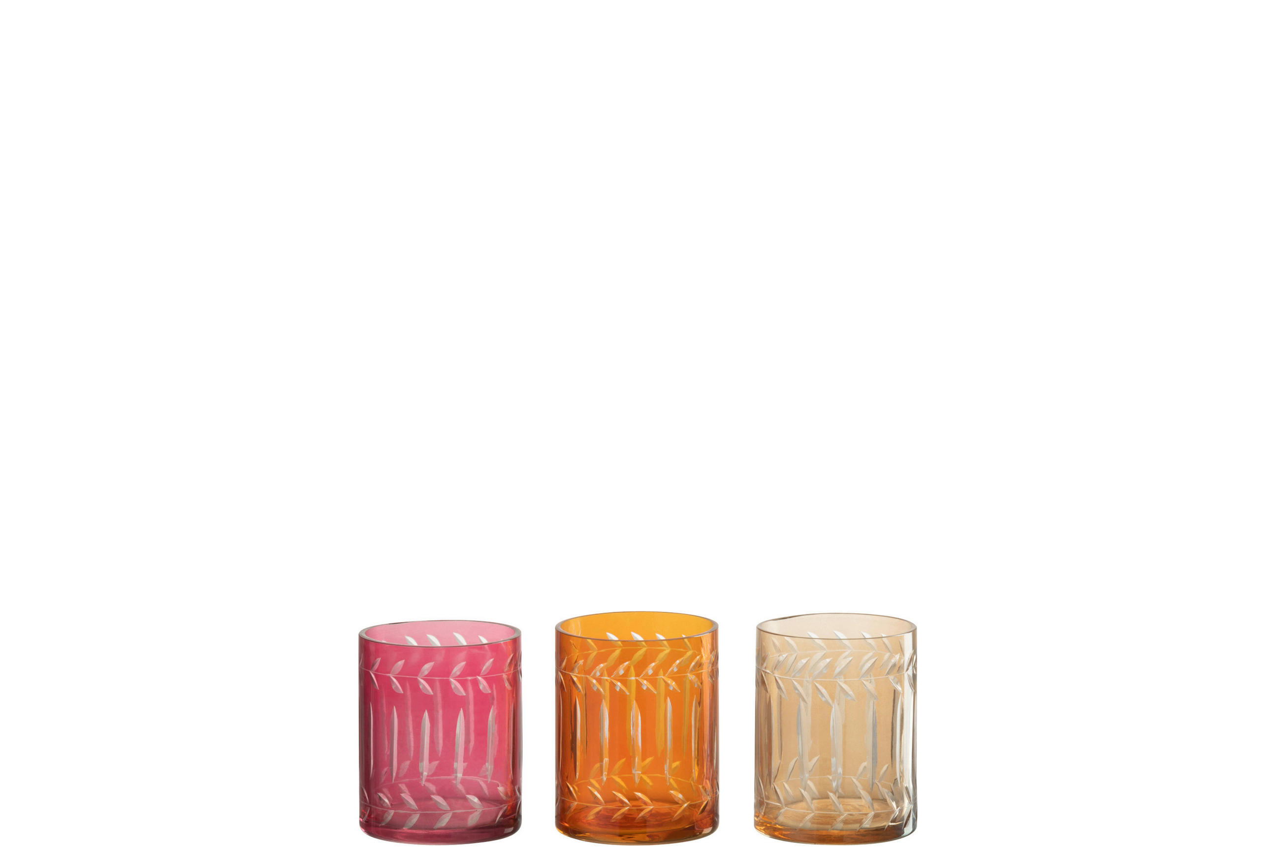 TEELICHTHALTER - Goldfarben/Orange, Basics, Glas (6/6/7cm)