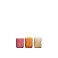 TEELICHTHALTER - Goldfarben/Orange, Basics, Glas (6/6/7cm)