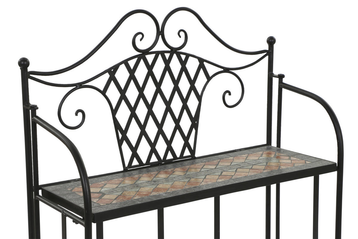 GARTENREGAL Keramik, Metall  - Multicolor/Schwarz, MODERN, Keramik/Metall (62/142/29cm) - Siena Garden