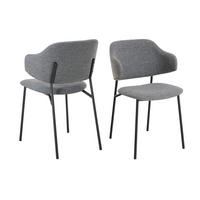 SADA STOLIČIEK S PODRÚČKAMI 2 kus - čierna/tmavosivá, Modern, kov/textil (54/83/59cm) - Livetastic