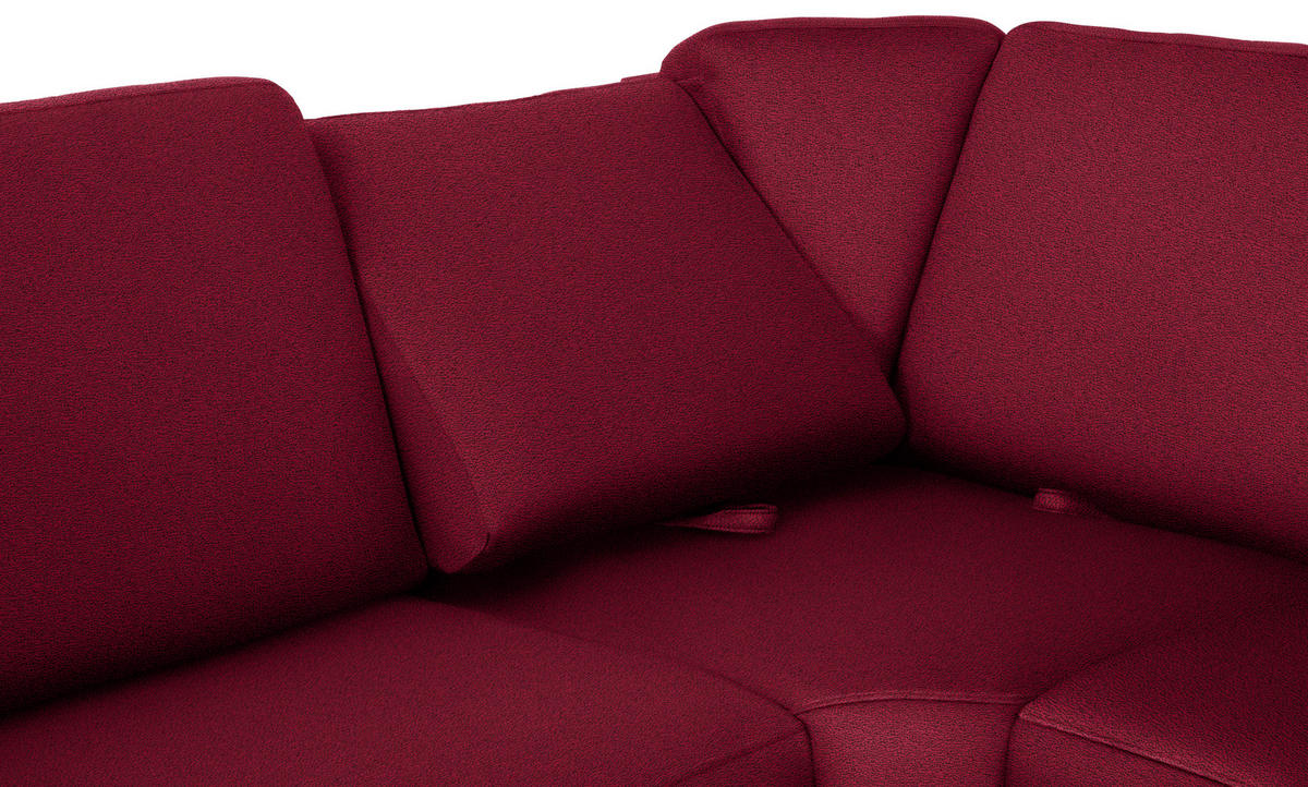 WOHNLANDSCHAFT Weinrot Flachgewebe  - Chromfarben/Weinrot, KONVENTIONELL, Textil/Metall (240/330/163cm) - Beldomo System