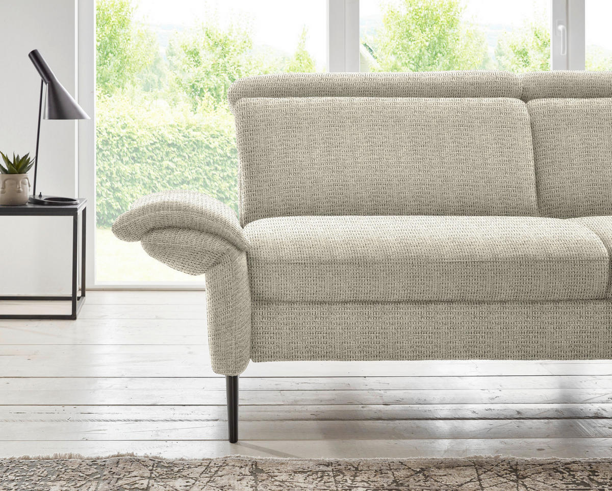 ECKSOFA in Struktur Beige  275/235 cm  - Beige/Schwarz, MODERN, Textil/Metall (275/235cm) - Cantus