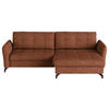 ECKSOFA in Flachgewebe, Leinenoptik Cognac  - Cognac/Schwarz, Design, Textil/Metall (242/170cm) - Xora