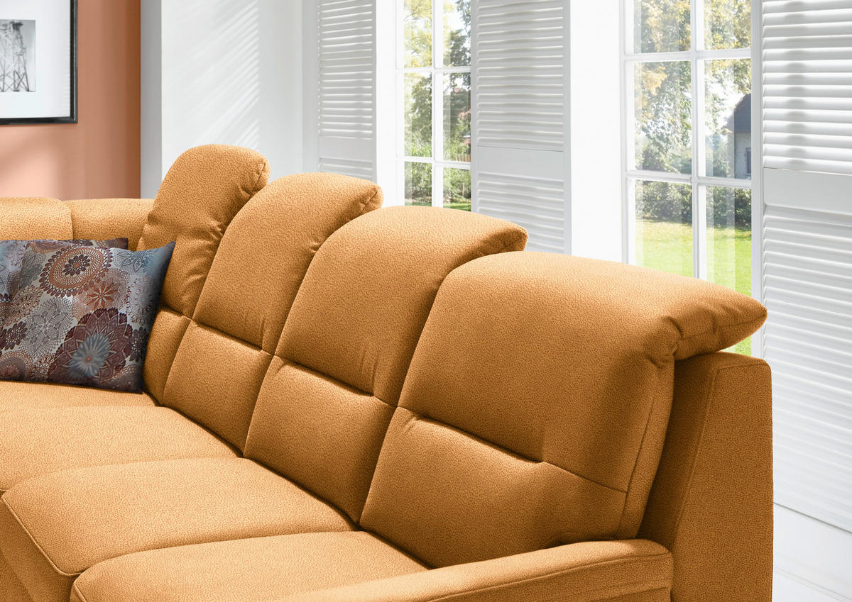 ECKSOFA in Mikrofaser Gelb  - Gelb/Schwarz, Konventionell, Holz/Textil (245/303cm) - Beldomo Comfort