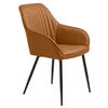 STOL MED ARMSTÖD läderimitation  - cognacfärgad/svart, Design, metall/textil (58/84/59,5cm) - Niels Andersson
