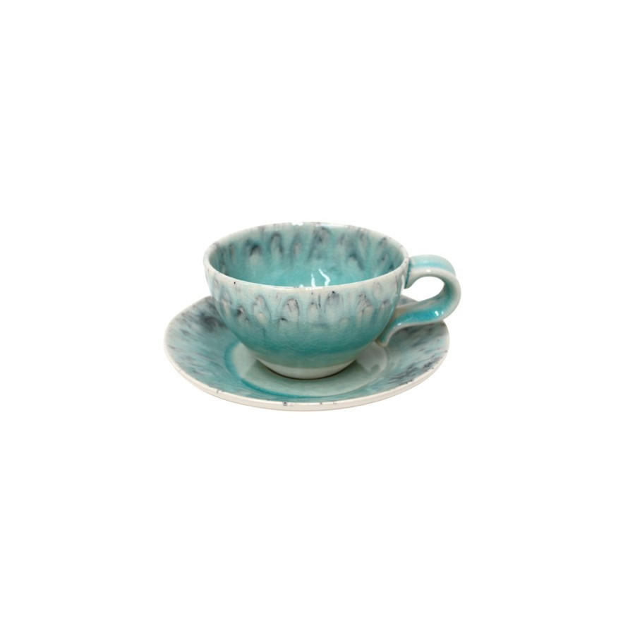 KAFFEETASSE MIT UNTERTASSE MADEIRA - Hellblau, Basics, Keramik (13.7/10.8/6.5cm) - Costa Nova