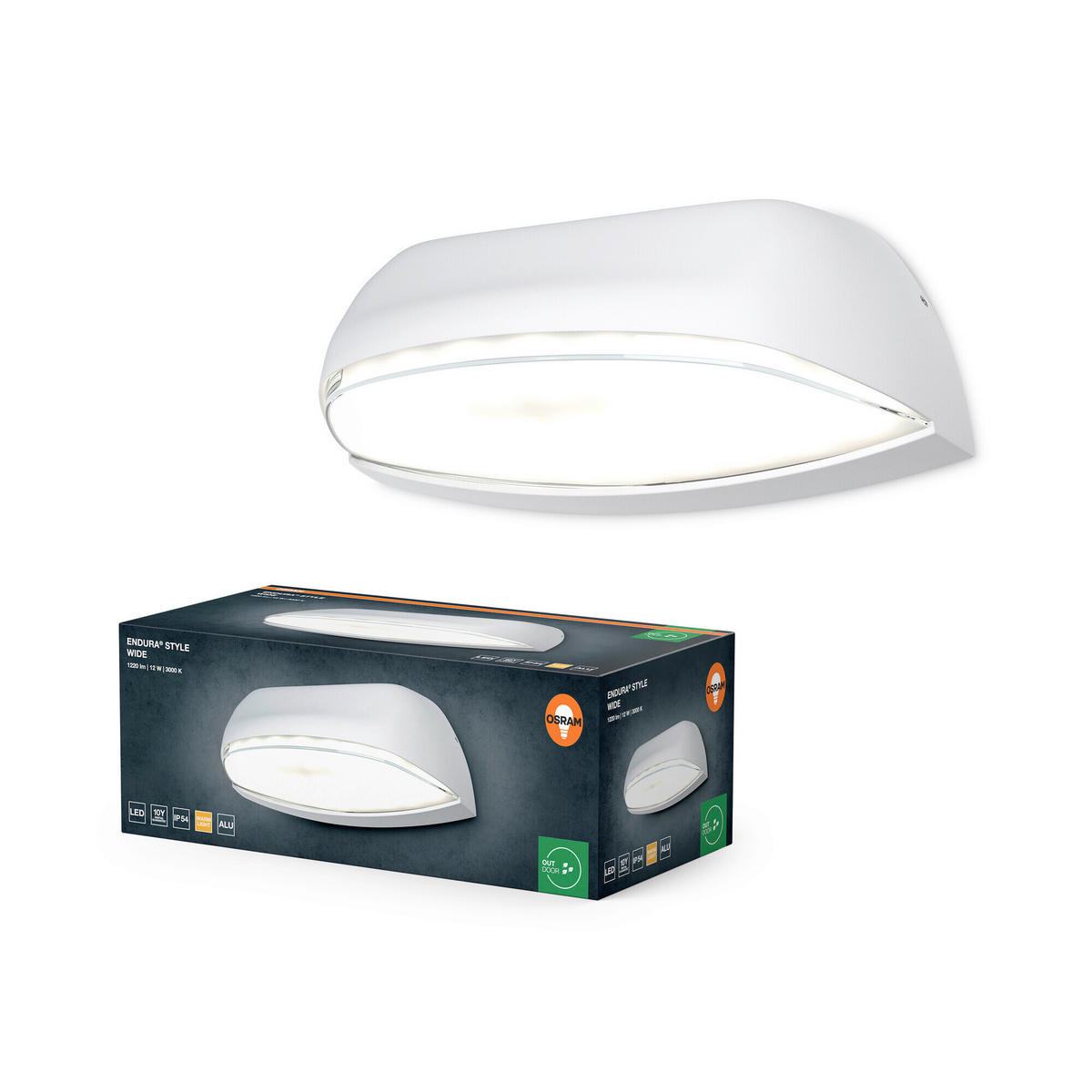 LED-AUßENLEUCHTE 8,6/21/9 cm   - Weiß, Basics, Kunststoff/Metall (8,6/21/9cm) - Osram