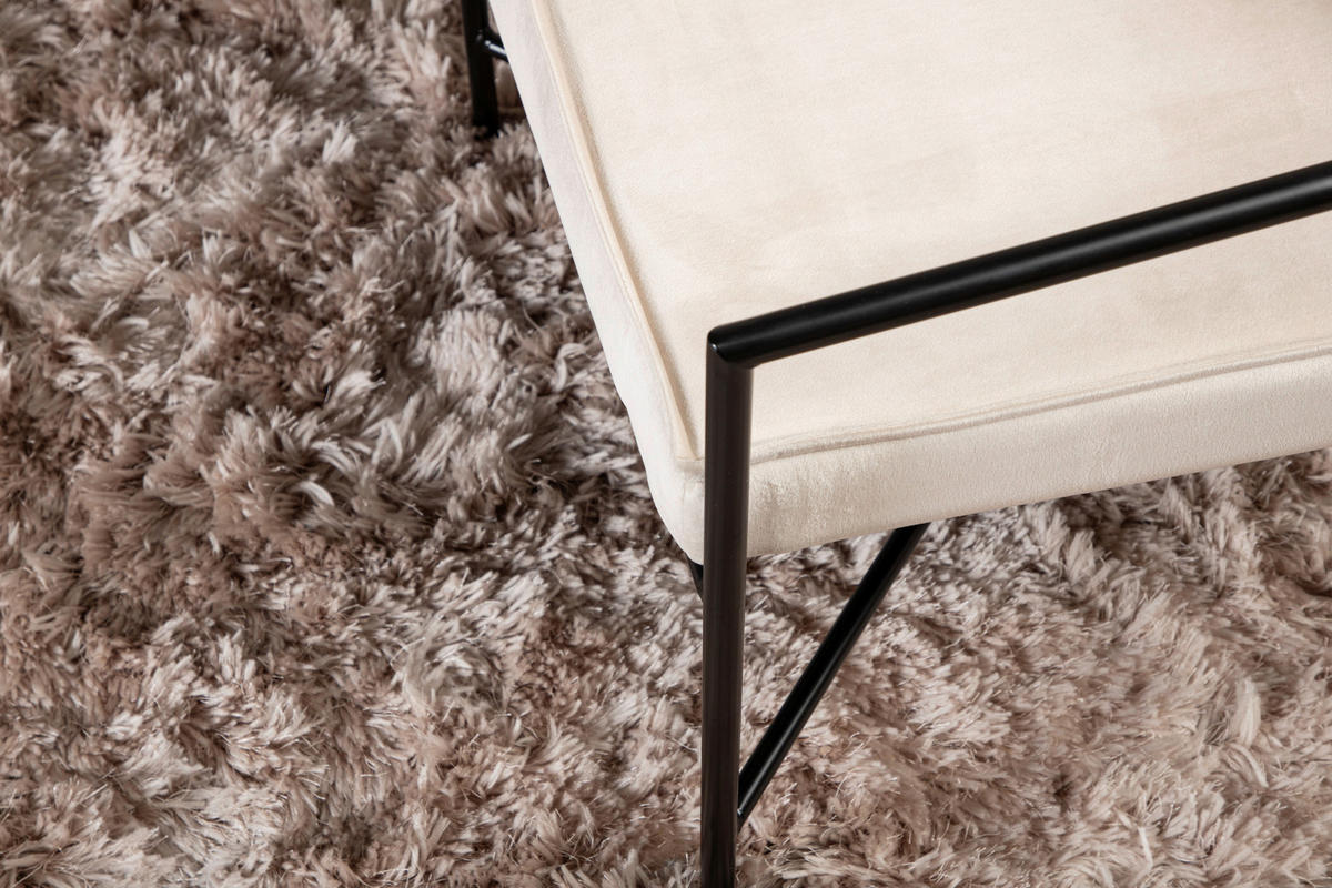 SESSEL in Samt Schwarz, Beige  - Beige/Schwarz, Design, Textil/Metall (66/78/65cm) - Livetastic