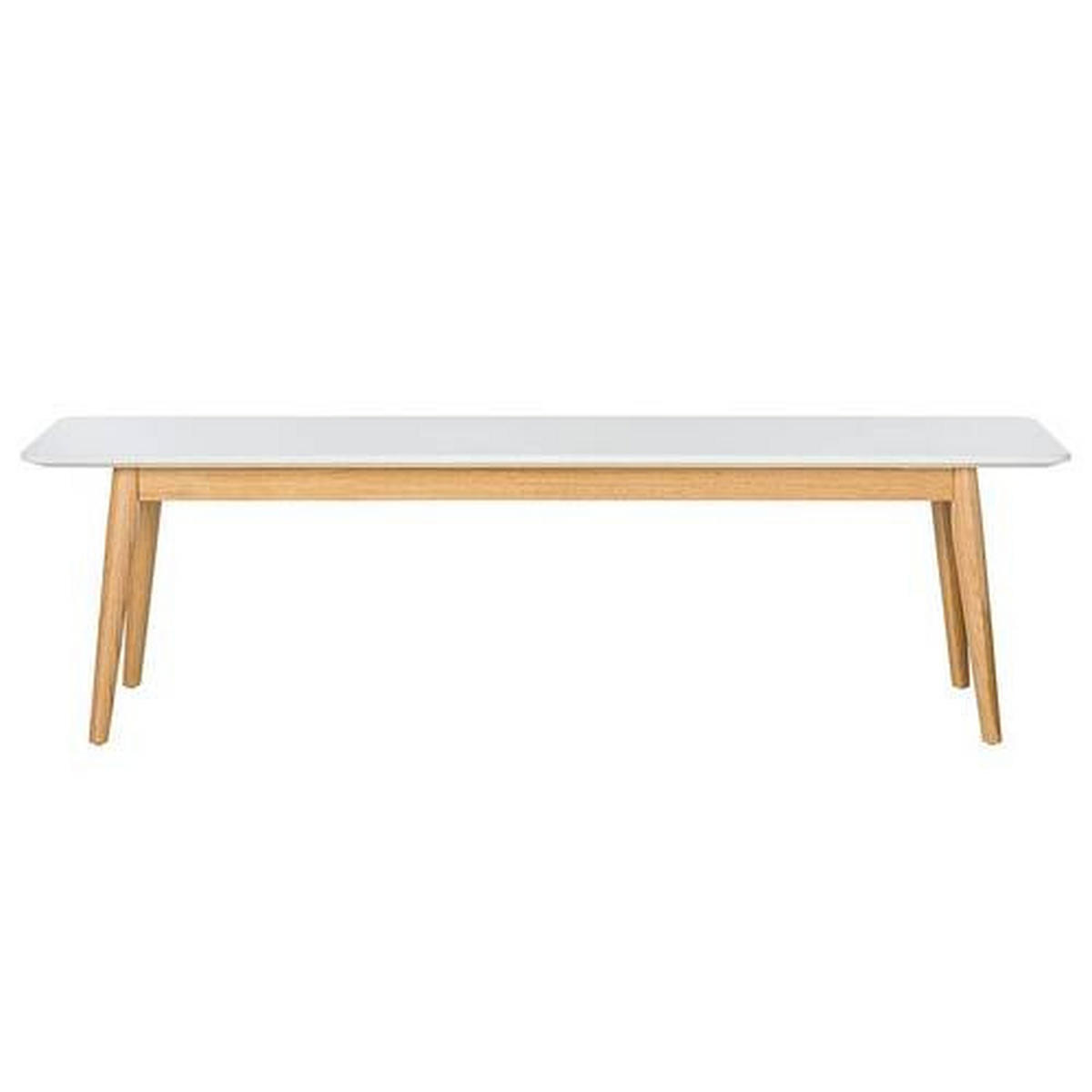 SITTBÄNK i trä, trämaterial vit, ekfärgad  - vit/ekfärgad, Modern, trämaterial/trä (160/46/40cm) - home24