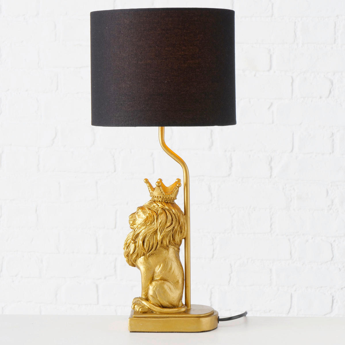 SVJETILJKA STOLNA  - zlatne boje/crna, Trend, tekstil/plastika (23/51cm)