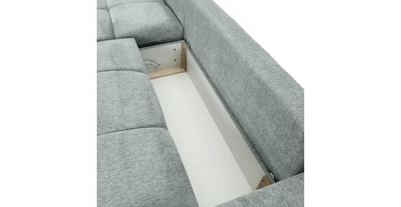 ECKSOFA in Flachgewebe Hellgrau  - Hellgrau/Schwarz, KONVENTIONELL, Textil/Metall (180/295cm) - Carryhome