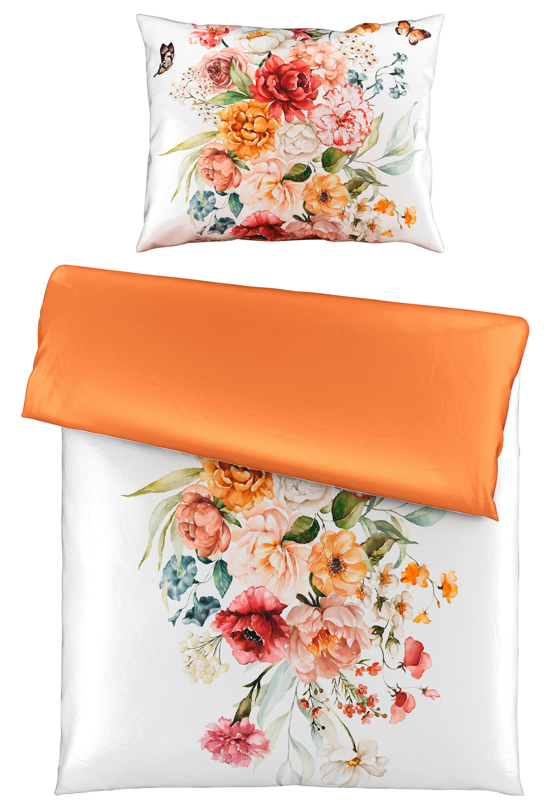 POSTELJINA SA DVA LICA AMILY 140/200 cm saten terakota, bela  - bela/terakota, Dizajnerski, tekstil (140/200cm) - Novel