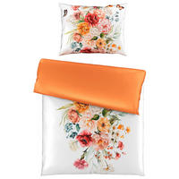 POSTELJINA SA DVA LICA AMILY 140/200 cm saten terakota, bela  - bela/terakota, Dizajnerski, tekstil (140/200cm) - Novel