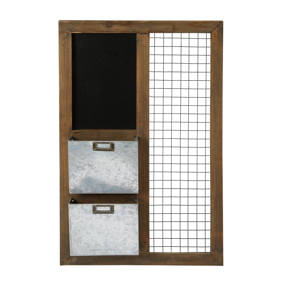 WANDREGAL Tanne massiv Braun, Grau  - Braun/Grau, Basics, Holz/Metall (48/8/75cm) - Landscape