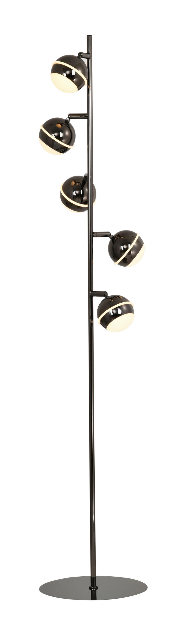 LED-STEHLEUCHTE Biarritz 25/140/25 cm  - Schwarzchrom, Design, Kunststoff/Metall (25/140/25cm)