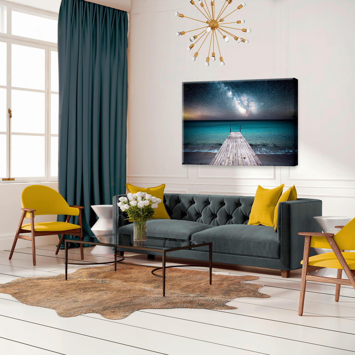 LEINWANDBILD Landschaft & Natur 85/113 cm  - Multicolor, Basics, Holz/Textil (85/113cm)