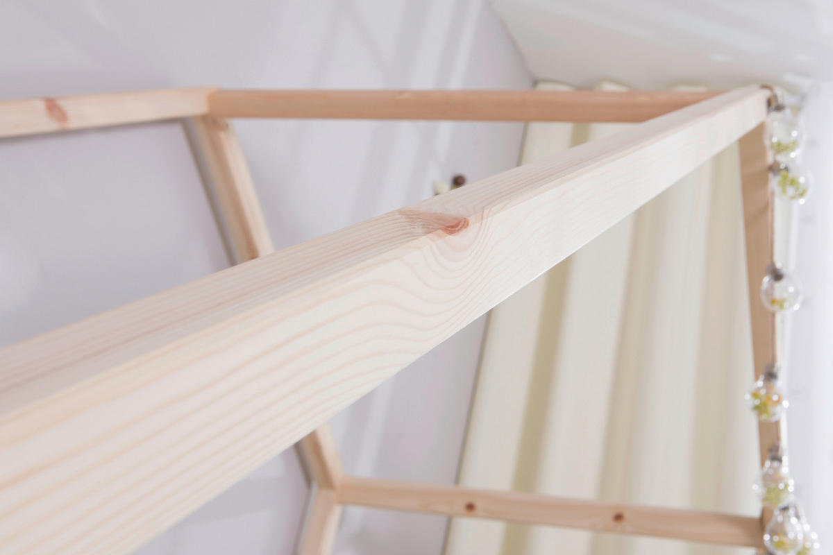 HAUSBETT Matratze, Rollrost, Absturzsicherung 120/200 cm  in Naturfarben  - Weiß/Naturfarben, MODERN, Holz/Textil (120/200cm) - MID.YOU