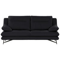 3-SITZER-SOFA in Leder Dunkelblau  - Dunkelblau, Design, Leder/Metall (215/90/109cm)
