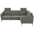 ECKSOFA  in Flachgewebe Graugrün  238/186 cm  - Eichefarben/Graugrün, Design, Holz/Textil (238/186cm) - Valnatura